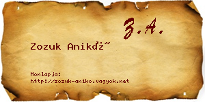 Zozuk Anikó névjegykártya